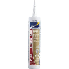 White Lightning - 10 oz Cartridge White RTV Silicone Caulk - 150°F Max Operating Temp - Apex Tool & Supply