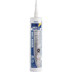 White Lightning - 10 oz Cartridge White RTV Silicone Joint Sealant - -80 to 450°F Operating Temp, 30 min Tack Free Dry Time, 24 hr Full Cure Time - Apex Tool & Supply