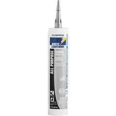 White Lightning - 10 oz Cartridge Silver RTV Silicone Joint Sealant - -80 to 400°F Operating Temp, 30 min Tack Free Dry Time, 24 hr Full Cure Time - Apex Tool & Supply