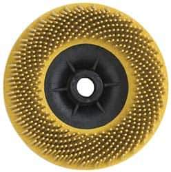 3M - 4-1/2" 80 Grit Ceramic Straight Disc Brush - Medium Grade, Threaded Hole Connector, 3/4" Trim Length, 5/8-11 Threaded Arbor Hole - Apex Tool & Supply