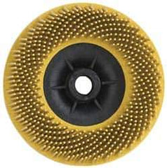 3M - 4-1/2" 80 Grit Ceramic Straight Disc Brush - Medium Grade, Threaded Hole Connector, 3/4" Trim Length, 5/8-11 Threaded Arbor Hole - Apex Tool & Supply