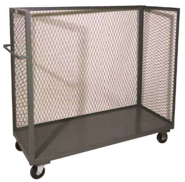 Durham - 2,000 Lb Capacity, 3-Sided Steel Truck - 60-1/2" Wide x 56-7/16" High - Apex Tool & Supply