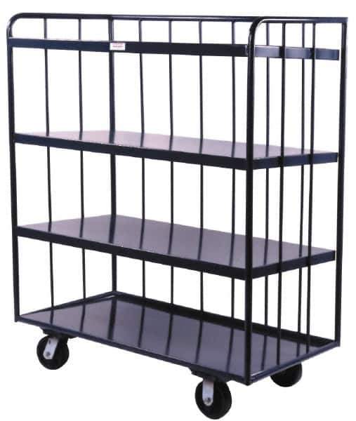 Durham - 1,200 Lb Capacity, Steel Open Portable Shelf Truck - 42" Wide x 61" High - Apex Tool & Supply