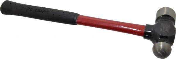 Proto - 2 Lb Head Ball Pein Hammer - Fiberglass Handle, 1-1/4" Face Diam, 15-1/4" OAL, Fiberglass with Cushion Grip - Apex Tool & Supply