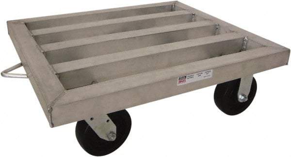 PRO-SOURCE - 2,000 Lb Capacity Aluminum Welded Aluminum Dolly - 28" Long x 24" Wide x 10" High, 6" Wheels - Apex Tool & Supply