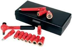 Wiha - 13 Piece 1/4" Drive Socket Set - 6 Points, 3/16" to 9/16" Range, Inch Measurement Standard - Apex Tool & Supply