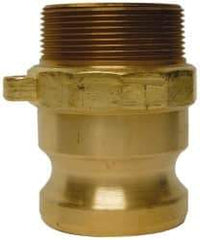 EVER-TITE Coupling Products - 2-1/2" Brass Cam & Groove Suction & Discharge Hose Male Adapter Male NPT Thread - Part F, 2-1/2" Thread, 250 Max psi - Apex Tool & Supply
