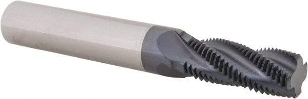 Scientific Cutting Tools - 9/16-20 UN, 0.45" Cutting Diam, 4 Flute, Solid Carbide Helical Flute Thread Mill - Internal/External Thread, 1.12" LOC, 3-1/2" OAL, 1/2" Shank Diam - Apex Tool & Supply