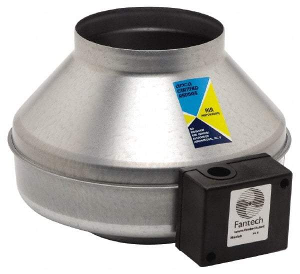 Fantech - 6" Diam, 0.68 Amp, 120 Volt Duct Fan - 303 CFM, 2,700 RPM, 0.109 hp, Variable Speed - Apex Tool & Supply