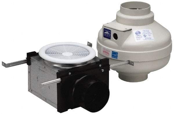 Fantech - 4" Blade, Direct Drive, 0.027 hp, 100 CFM, Totally Enclosed Exhaust Fan - 5-5/16" Opening Height x 7-3/16" Opening Width, 7-3/16" Deep, 5/16" Projection, 115 Volt, Single Phase - Apex Tool & Supply