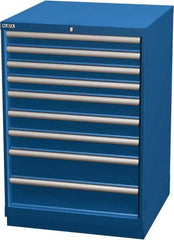 LISTA - 9 Drawer, Modular Storage Cabinet - Steel, 28-1/4" Wide x 28-1/2" Deep x 41-3/4" High, Blue - Apex Tool & Supply