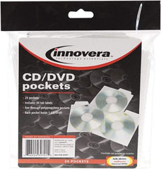 innovera - 25 Piece Clear CD/DVD Pockets - 5" High x 5" Wide - Apex Tool & Supply