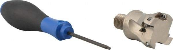 Seco - 1-1/2" Cut Diam, 0.433" Max Depth of Cut, 1.57" OAL, Indexable Square Shoulder End Mill - XO.X 1204 Inserts, M16 Modular Connection, 90° Lead Angle, Through Coolant, Series Super Turbo - Apex Tool & Supply