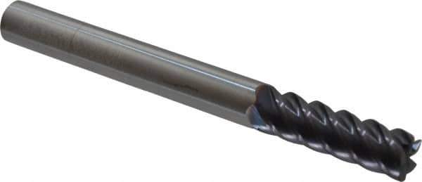 Niagara Cutter - 1/4", 5 Flute, Single End, Solid Carbide, 0.02" Corner Radius End Mill - 2-1/2" OAL, 45° Helix, Right Hand Flute, 3/4" LOC, Right Hand Cut - Apex Tool & Supply