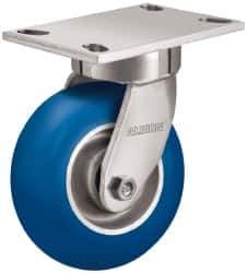 Albion - 6" Diam x 2" Wide x 7-1/4" OAH Top Plate Mount Swivel Caster - Neoprene, 700 Lb Capacity, Precision Sealed Bearing, 4 x 4-1/2" Plate - Apex Tool & Supply