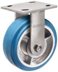Albion - 4" Diam x 2" Wide x 5-5/8" OAH Top Plate Mount Rigid Caster - Neoprene, 500 Lb Capacity, Roller Bearing, 4 x 4-1/2" Plate - Apex Tool & Supply