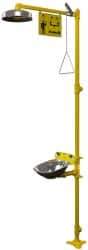 Bradley - Drench shower & Eyewash Station - Bowl, Push Plate Activated, Galvanized Steel Pipe, Plastic Shower Head - Apex Tool & Supply