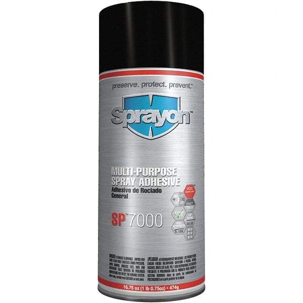 Krylon - 16.75 oz Aerosol White Spray Adhesive - High Tack, 350°F Heat Resistance, Low Strength Bond, Flammable, Series SP7000 - Apex Tool & Supply