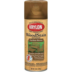 Krylon - 0.5 Qt Aerosol Can Earth Brown Wood Stain - Oil-Based, Semi-Transparent - Apex Tool & Supply