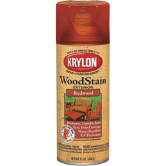 Krylon - 0.5 Qt Aerosol Can Redwood Wood Stain - Oil-Based, Semi-Transparent - Apex Tool & Supply