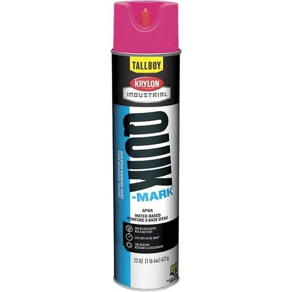 Krylon - 25 fl oz Pink Marking Paint - 35 to 71 Sq Ft Coverage, Water-Based Formula - Apex Tool & Supply
