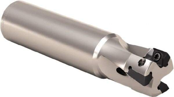 Seco - 20mm Cut Diam, 8mm Max Depth of Cut, 20mm Shank Diam, 90mm OAL, Indexable Square Shoulder End Mill - XO.. 0903.. Inserts, Weldon Shank, 90° Lead Angle, Through Coolant, Series Micro Turbo - Apex Tool & Supply