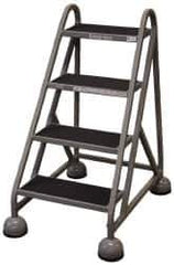 Cotterman - 42" 4 Step MasterStep Rolling Office Ladder - Assembled, 450 Lb Capacity, 36" Platform Height, 26" Base Width x 39" Base Depth, Rubber Matted - Apex Tool & Supply
