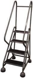 Cotterman - 42" 4 Step MasterStep Rolling Office Ladder - Assembled, 450 Lb Capacity, 36" Platform Height, 26" Base Width x 39" Base Depth, Rubber Matted - Apex Tool & Supply