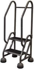 Cotterman - 23" 2 Step MasterStep Rolling Office Ladder - Assembled, 450 Lb Capacity, 18" Platform Height, 22" Base Width x 26" Base Depth, Rubber Matted - Apex Tool & Supply