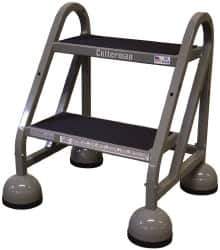 Cotterman - 23" 2 Step MasterStep Rolling Office Ladder - Assembled, 450 Lb Capacity, 18" Platform Height, 22" Base Width x 26" Base Depth, Rubber Matted - Apex Tool & Supply