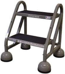 Cotterman - 23" 2 Step MasterStep Rolling Office Ladder - Assembled, 450 Lb Capacity, 18" Platform Height, 22" Base Width x 26" Base Depth, Rubber Matted - Apex Tool & Supply