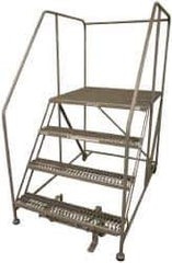 Cotterman - 70" 4 Step Rolling Work Platform - Assembled, 800 Lb Capacity, 40" Platform Height, 40" Base Width x 62" Base Depth, Serrated Steel - Apex Tool & Supply