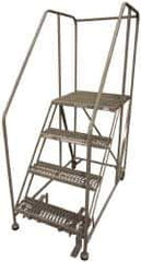 Cotterman - 70" 4 Step Rolling Work Platform - Assembled, 800 Lb Capacity, 40" Platform Height, 28" Base Width x 50" Base Depth, Serrated Steel - Apex Tool & Supply