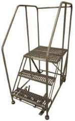 Cotterman - 60" 3 Step Rolling Work Platform - Assembled, 800 Lb Capacity, 30" Platform Height, 28" Base Width x 43" Base Depth, Serrated Steel - Apex Tool & Supply