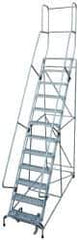 Cotterman - 162" 12 Step Rolling Warehouse Ladder - Knocked Down, 450 Lb Capacity, 120" Platform Height, 34" Base Width x 174" Base Depth, Perforated Tread - Apex Tool & Supply