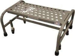Cotterman - 12" 1 Step Rolling Warehouse Ladder - Assembled, 450 Lb Capacity, 12" Platform Height, 26" Base Width x 19" Base Depth, Perforated Tread - Apex Tool & Supply