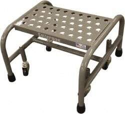 Cotterman - 12" 1 Step Rolling Warehouse Ladder - Assembled, 450 Lb Capacity, 12" Platform Height, 18" Base Width x 19" Base Depth, Perforated Tread - Apex Tool & Supply