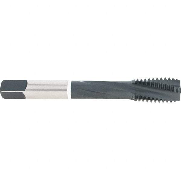Accupro - 1/2-13 4 Flute 2B Modified Bottoming Spiral Flute Tap - Vanadium High Speed Steel, Nitride Finish, 3-3/8" OAL, Right Hand Flute, Right Hand Thread, H5 - Apex Tool & Supply
