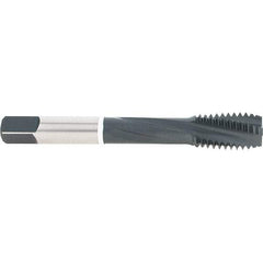 Accupro - 1/2-13 4 Flute 2B Modified Bottoming Spiral Flute Tap - Vanadium High Speed Steel, Nitride Finish, 3-3/8" OAL, Right Hand Flute, Right Hand Thread, H5 - Apex Tool & Supply