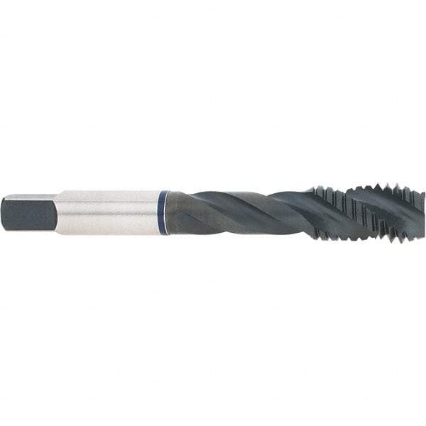Accupro - 1/2-13 3 Flute 2B Modified Bottoming Spiral Flute Tap - Vanadium High Speed Steel, Oxide Finish, 3-3/8" OAL, Right Hand Flute, Right Hand Thread - Apex Tool & Supply