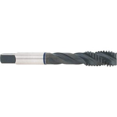 Accupro - 1/2-13 3 Flute 2B Modified Bottoming Spiral Flute Tap - Vanadium High Speed Steel, Oxide Finish, 3-3/8" OAL, Right Hand Flute, Right Hand Thread - Apex Tool & Supply
