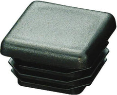 Caplugs - Square Finishing Plug for 10 to 14 Gauge Panels, for 1-1/4" Tube Diam - 0.52" Deep, Low-Density Polyethylene, Black - Apex Tool & Supply