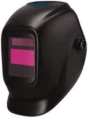 PRO-SAFE - 5-1/4" Window Width x 4-1/2" Window Height, 9 to 13 Shade Auto-Darkening Lens, Fixed Front Welding Helmet - Black Nylon Clear Lens - Apex Tool & Supply
