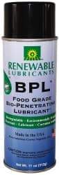 Renewable Lubricants - 11 oz Aerosol Thin Oily Film Penetrant/Lubricant - 0°F to 280°F, Food Grade - Apex Tool & Supply