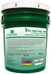 Renewable Lubricants - 35 Lb Pail Biobased Extreme Pressure Grease - Green, Extreme Pressure & High Temperature, 285°F Max Temp, NLGIG 2, - Apex Tool & Supply