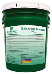 Renewable Lubricants - 5 Gal Pail, ISO 32, Air Tool Oil - -22°F to 250°, 29.33 Viscosity (cSt) at 40°C, 7.34 Viscosity (cSt) at 100°C, Series Bio-Air - Apex Tool & Supply