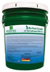 Renewable Lubricants - 5 Gal Pail, ISO 32, Air Tool Oil - -20°F to 230°, 29.33 Viscosity (cSt) at 40°C, 7.34 Viscosity (cSt) at 100°C, Series Bio-Food Grade - Apex Tool & Supply