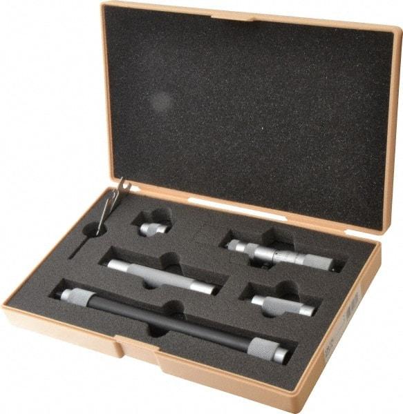 Mitutoyo - 4 to 20 Inch Range, Mechanical Inside Tubular Micrometer - 0.001 Inch Graduation, 0.00012+m+0.00004xR/20 Inch Accuracy - Apex Tool & Supply