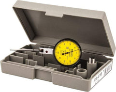 Mitutoyo - 1 mm Range, 0.01 mm Dial Graduation, Horizontal Dial Test Indicator - 1.5748 Inch Yellow Dial, 0-50-0 Dial Reading, Accurate to 0.01 Inch - Apex Tool & Supply