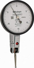 Mitutoyo - 0.03 Inch Range, 0.0005 Inch Dial Graduation, Horizontal Dial Test Indicator - 1.5748 Inch White Dial, 0-15-0 Dial Reading, Accurate to 0.0005 Inch - Apex Tool & Supply